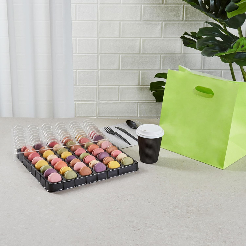 Premium Macaron Boxes with Clear Lids - 100 Shockproof Containers for 48 Treats gallery