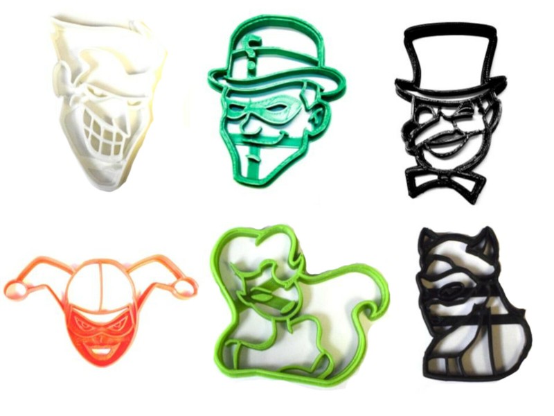 DC VILLAINS COMICS MOVIE CHARACTERS JOKER RIDDLER PENGUIN COOKIE CUTTER PR1187