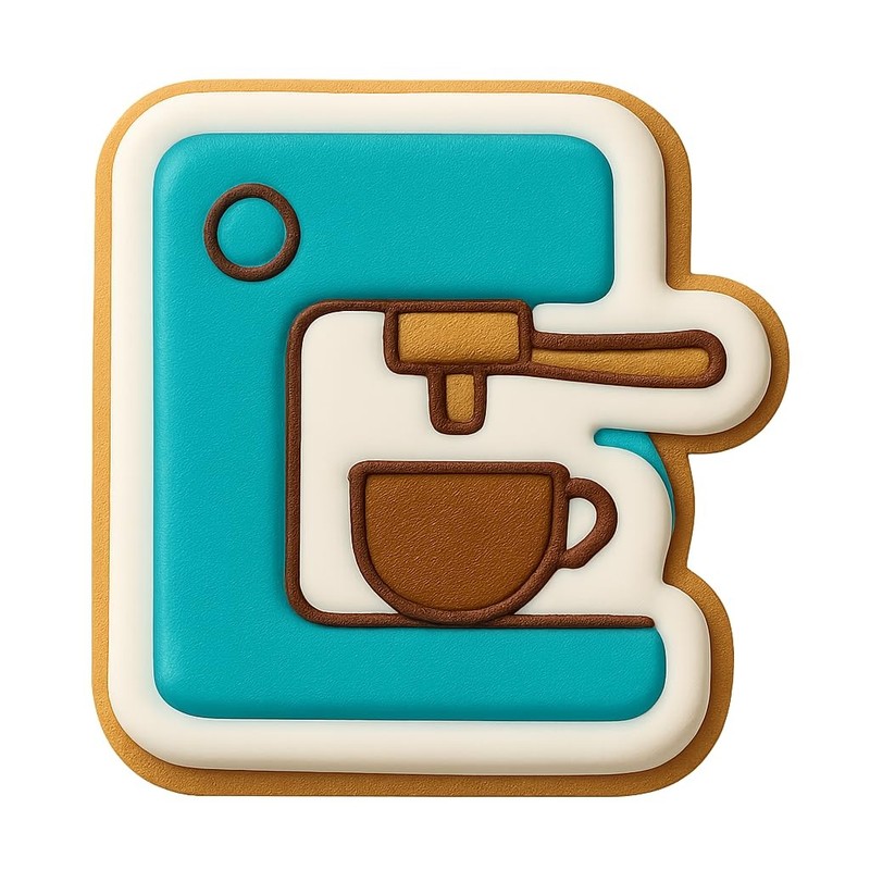 Sleek Espresso Machine Cookie Cutter & Stamp, Fondant & Clay - 4x4.5 gallery