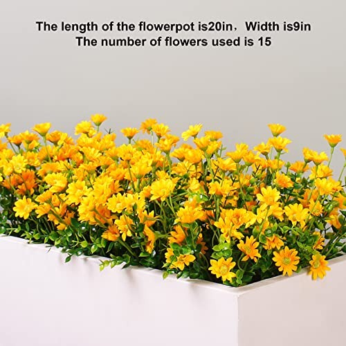 Fake Flowers Flowers for Spring Summer Decor - 8 Bundles Outdoor Yellow gallery