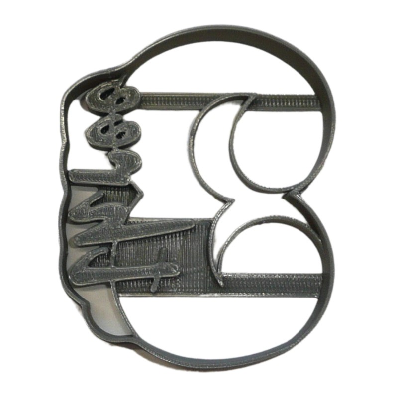NUMBER 3 WITH WORD ON SIDE DETAILED COOKIE CUTTER MADE IN USA PR5043