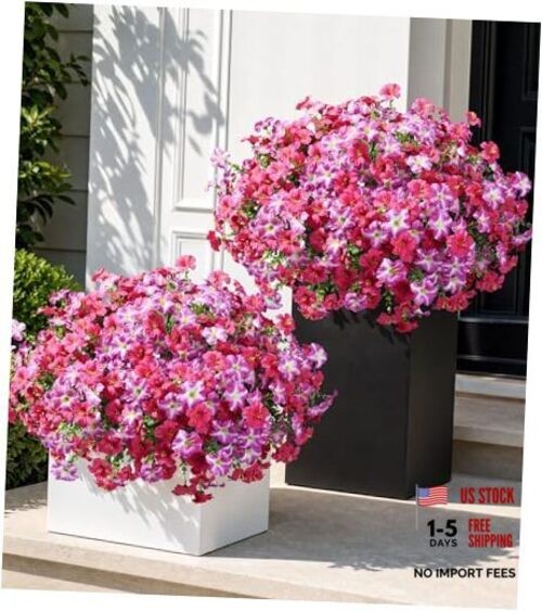 Artificial Flowers for Outdoors 2 Color(10 Fuchsia, 10 Gradient Fuchsia)