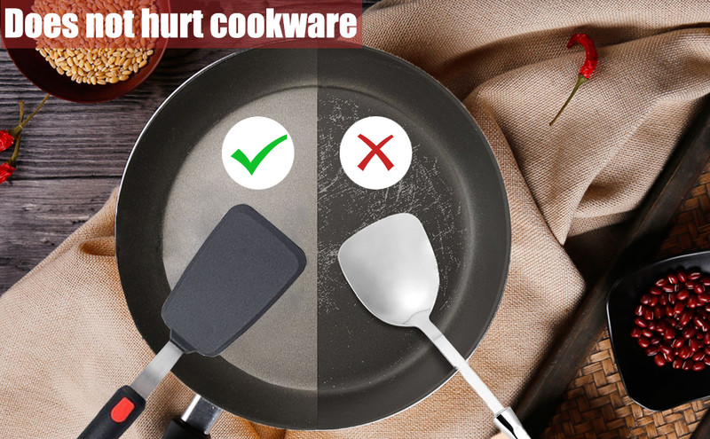 Silicone Spatula Turner Set of 2, 600°F Heat Resistant Cooking Spatulas gallery