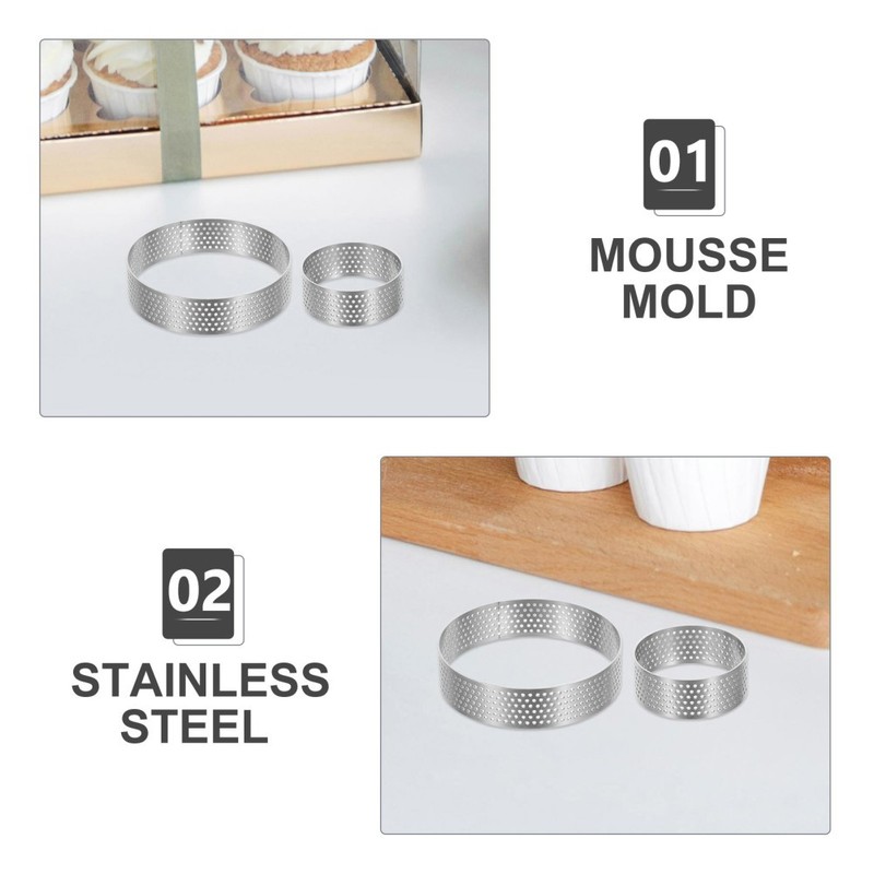 10 Pcs Cake Tart Molds for Baking Metal Pastry Fruit Mousse gallery