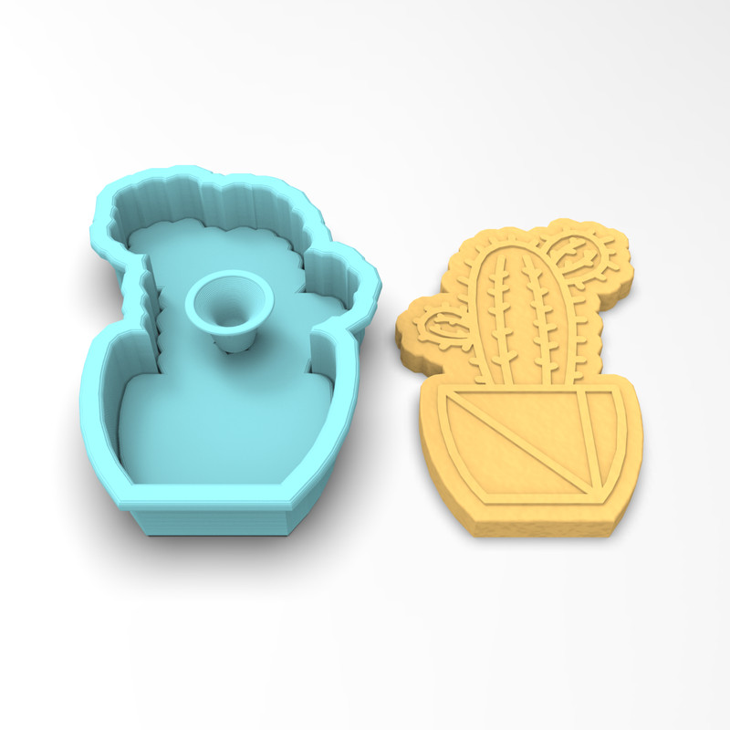Cactus Cookie Cutter & Stamp | Cowboy Western Plant Cacti #3 gallery