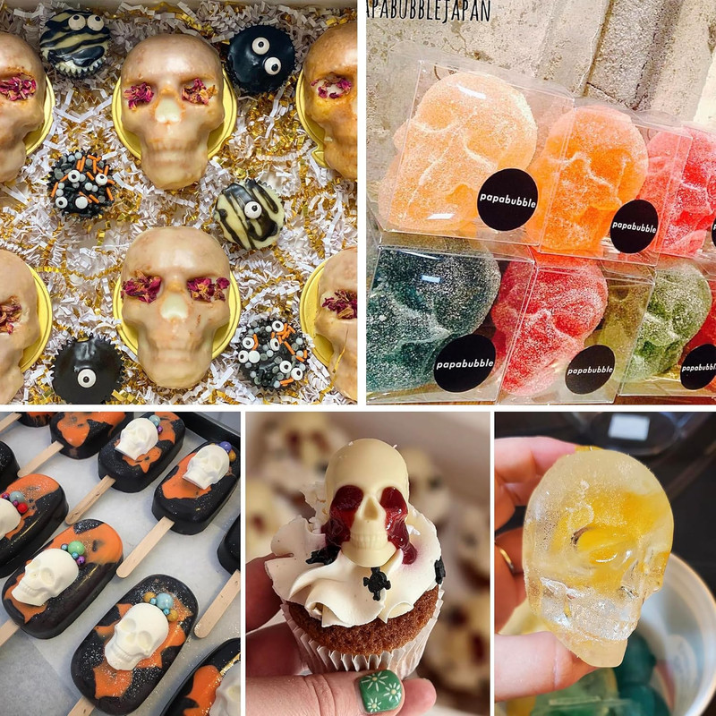 4Pcs Gummy Skull Chocolate Molds, Gummy Skull Candy Molds, Non-Stick Silicone Ca gallery