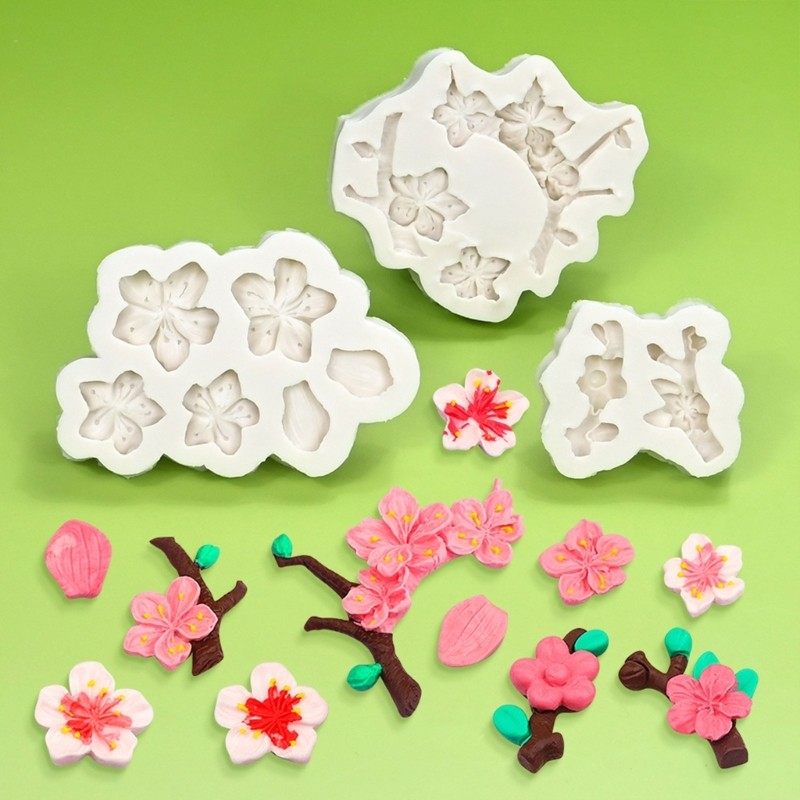 Unique Plum Blossom Silicone Cake Decors Molds for Baking and Crafting Projects gallery