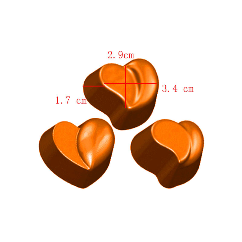 3 Designs Heart Shape Polycarbonate PC Chocolate Mold Candy Fondant Ice Cube gallery