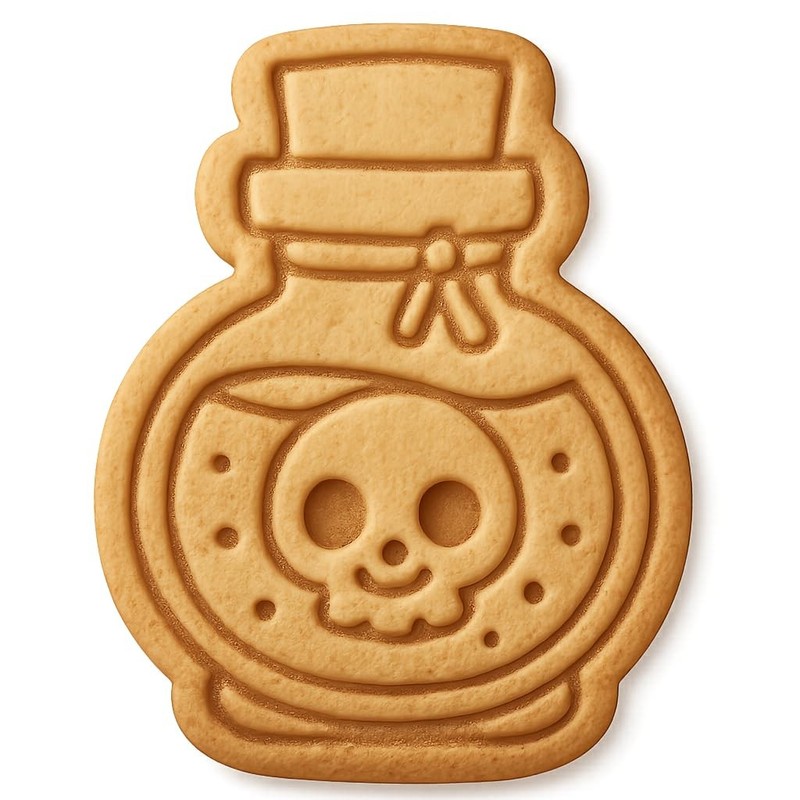 Chibi Luminous Venom Potion Bottle Cookie Cutter & Stamp, Fondant & Cla – 3.2×4″