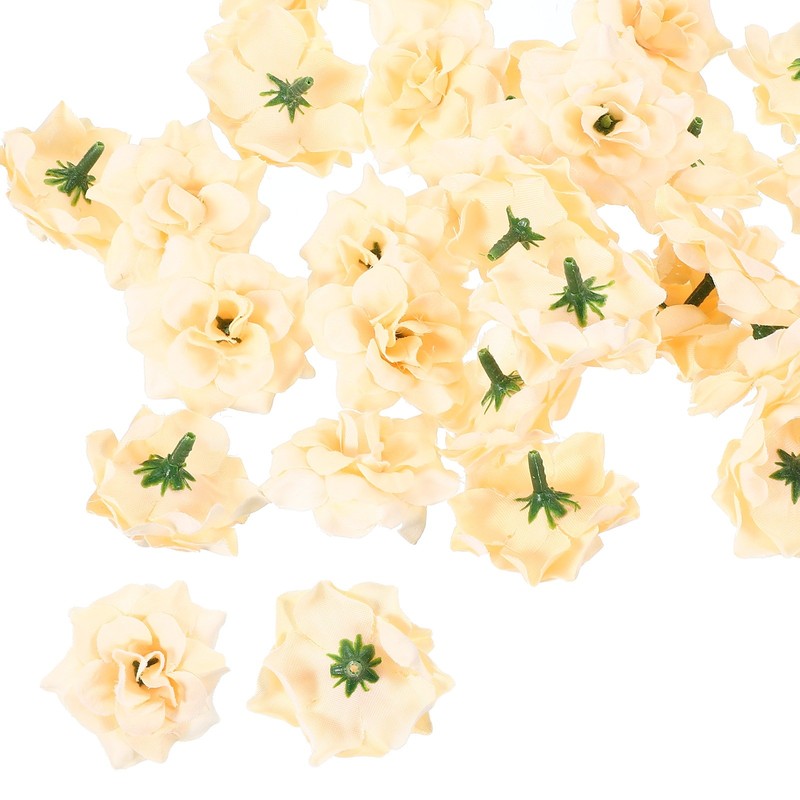 50 Pcs Artificial Roses 1.77″ for Wedding Beige