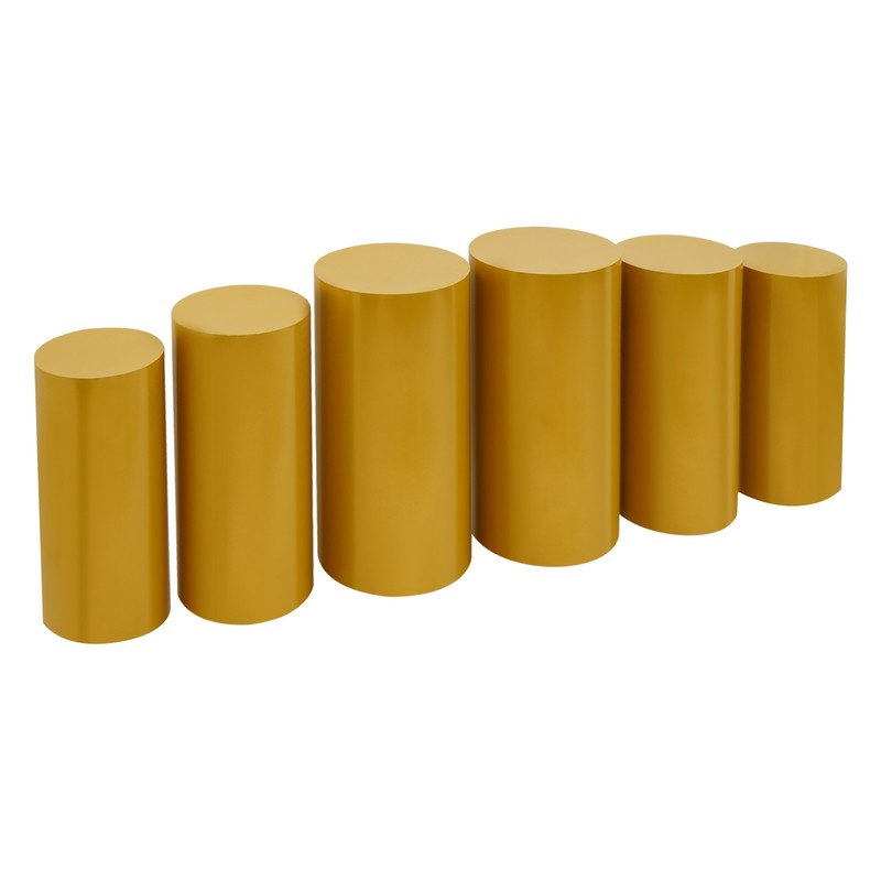 6Pcs Metal Display Pedestal Stands, Pedestal Display Plinth Pillars Gold gallery