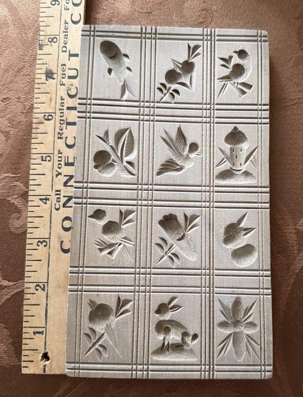 German Springerle Cookie Mold Press Wood Vintage 12 Different Designs