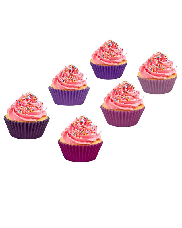 300 Counts Cupcake Liners Cupcake Cups Food Grade 6 Solid Pink Purple Colors ... gallery