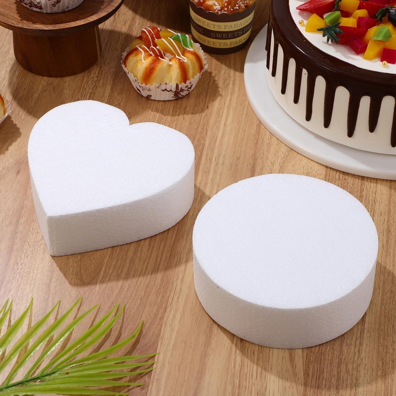 1 PCS 6 Inch Foam Cake Dummy Heart Shape Lightweight Model Display Decorating gallery