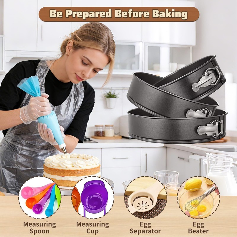 720PCS Cake Decorating Kit with Baking Supplies Cake Turntable for Decoratin... gallery