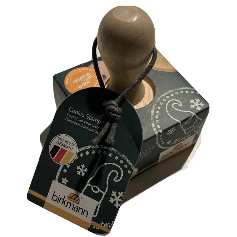 BIRKMANN German FLAMINGO DACHSHUND GNOME Wooden COOKIE Stamp STAMPER Set 3 New