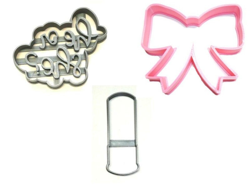 BULLETS OR BOWS GENDER REVEAL HE OR SHE BOY GIRL SHELL COOKIE CUTTER USA PR1301