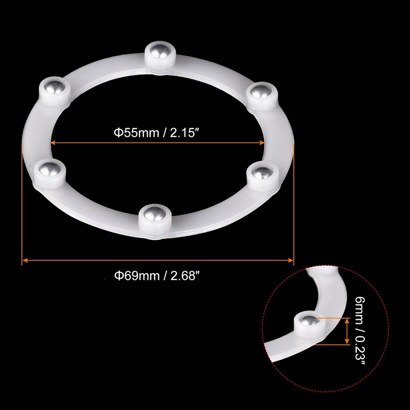 2.7 Inch Rotary Swivel Bracket with Steel Ball Bearings, White 6pcs gallery