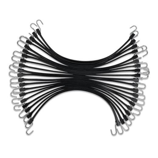 15″ (20 Packs) Bungee Cords with Hooks Rubber Tarp Straps 15 Inch (20 Packs)
