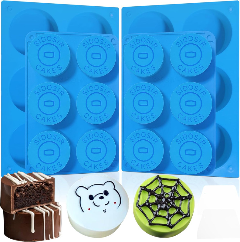 Sidosir Original Cakepuck Mold Set, Cake Puck Molds Silicone Mold for Chocolate