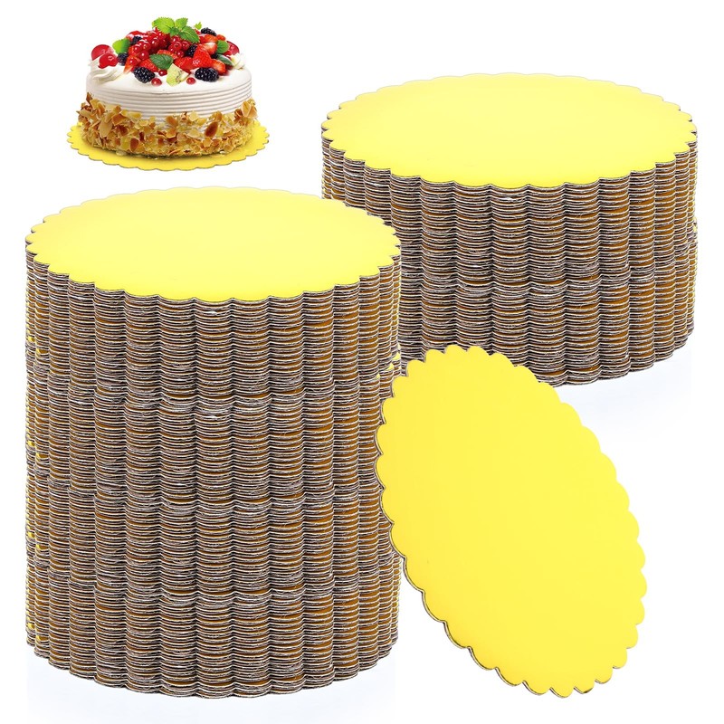 50 Pcs 12 Inch Gold Cake Board Rounds Cake Cardboard Disposable Coated Base B…