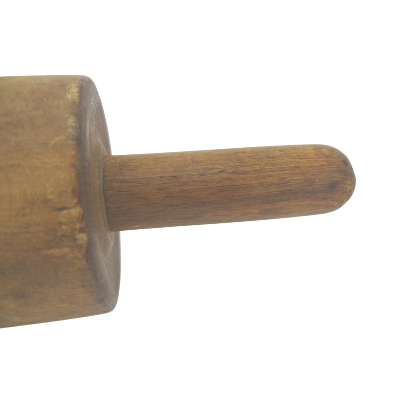 Vintage Wooden Rolling Pin Rustic Farmhouse Kitchen Tool Integrated Handles gallery