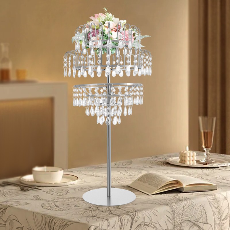 Elegant 5-Tier Crystal Flower Stand for Weddings and Home Decor gallery