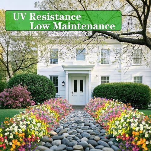 Grunyia Outdoor Artificial Flowers UV Resistant & Fade Proof, 12 Pack Mix gallery
