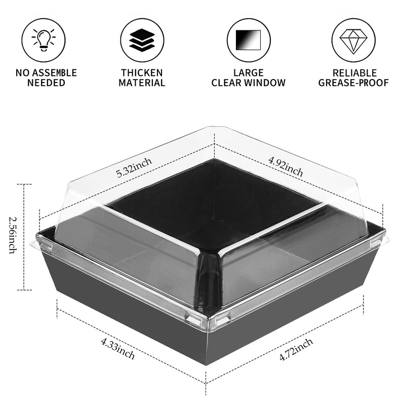 Small Charcuterie Boxes with Clear Lids, To Go Paper Disposable Food Containe... gallery