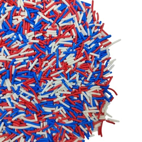 Patriotic Jimmies Sprinkles, Edible Jimmy Sprinkles Crunchy Red Blue White gallery