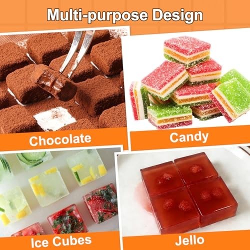 100 Cavity Square Silicone Mold for Chocolate, Ice Cubes, Candy, Jelly, Gummy Tr gallery