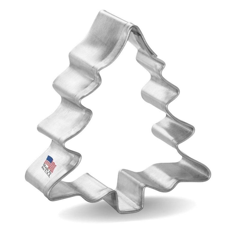 1 Dozen 12 Mini Tree Cookie Cutters Christmas Party Favors Metal gallery