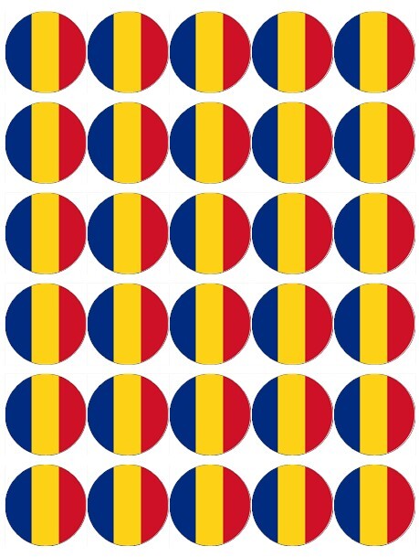 30x Romania Flag Cupcake Toppers Edible Wafer Paper Fairy Cake Toppers