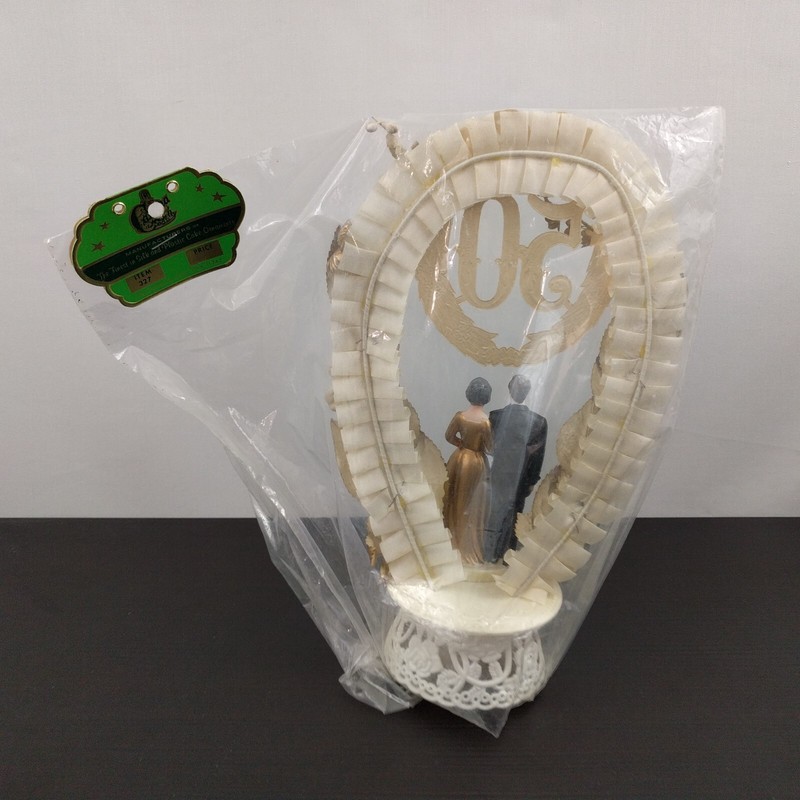 Vintage 50th Wedding Anniversary Cake Topper Canepa Novelty Holtsville 1940s/50s gallery