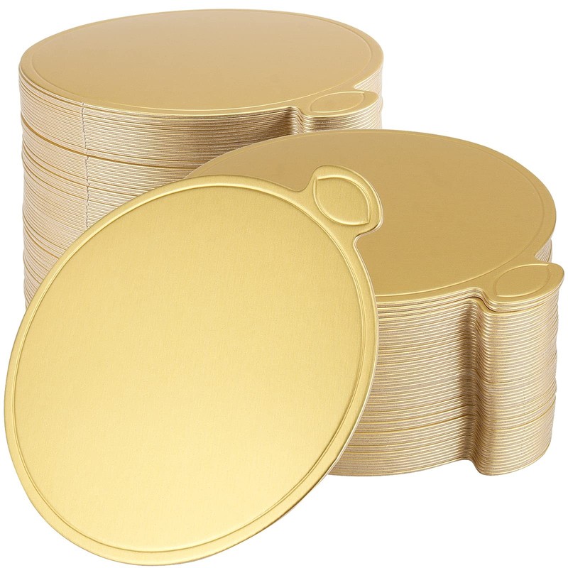 500 Pack Mini Cake Board Grease-Proof, 3.5 Inch Round Golden Cardboard Mousse...