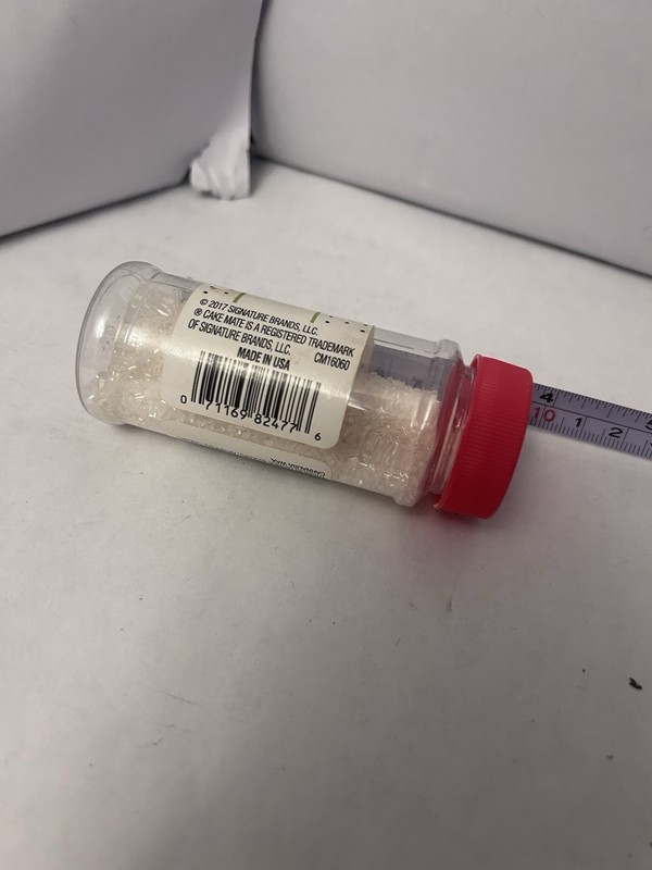 Cakemate Sugar White Shimmer Sprinkle nt wt 2.5oz half used gallery