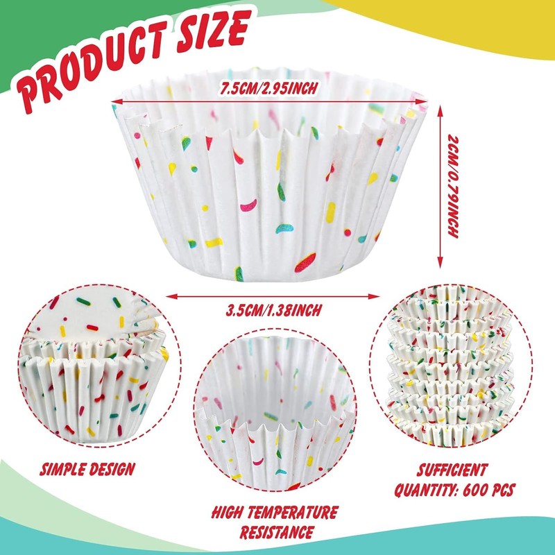 600 Count Icing Design Mini Cupcake Liner Baking Cups Paper Small Candy Cups gallery
