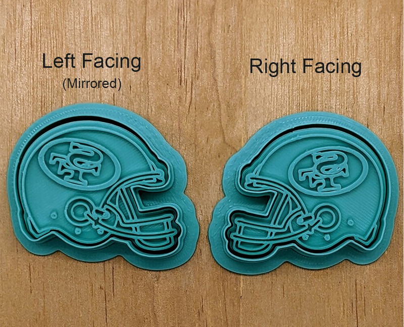 San Francisco 49ers Helmet Cookie Cutter & Stamp with Mirrored Option gallery