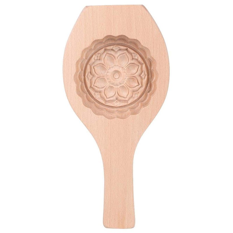 Wooden Flower Pattern Mooncake Maker MidAutumn Festival Pastry Baking Tool #06