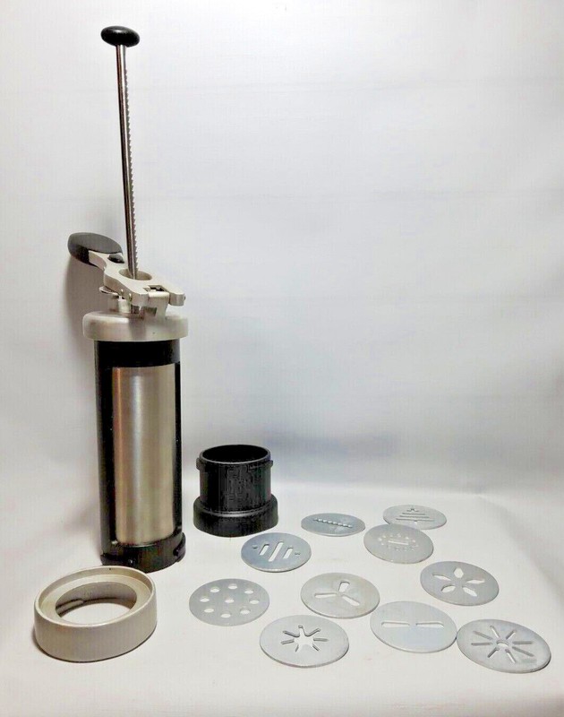 Wilton Cookie Pro Worlds Best Cookie Press Comfort Grip 10 Discs