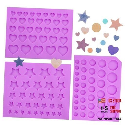 Valentine Day Silicone Molds Heart Star Chocolate Ball Fondant PURPLE(NF125)