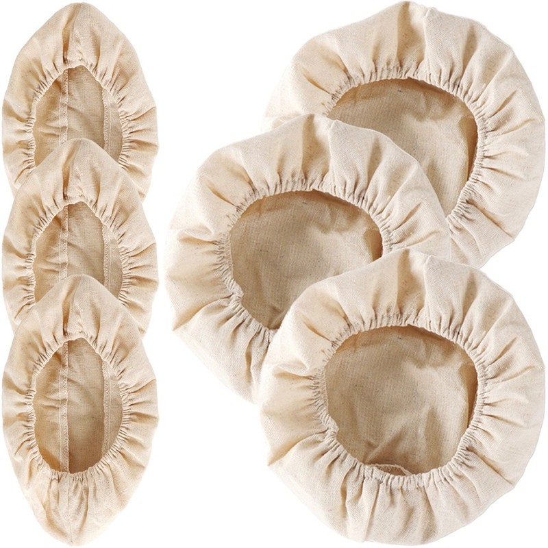 6 Pcs Baking Basket Cloth Liners Cotton Linen Bread Dough Proofing Covers