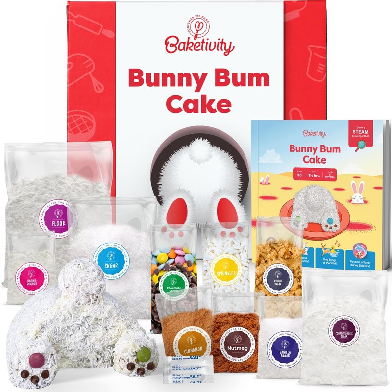 Baketivity Bunny Bum Cake - Kids Baking Kit Cake,