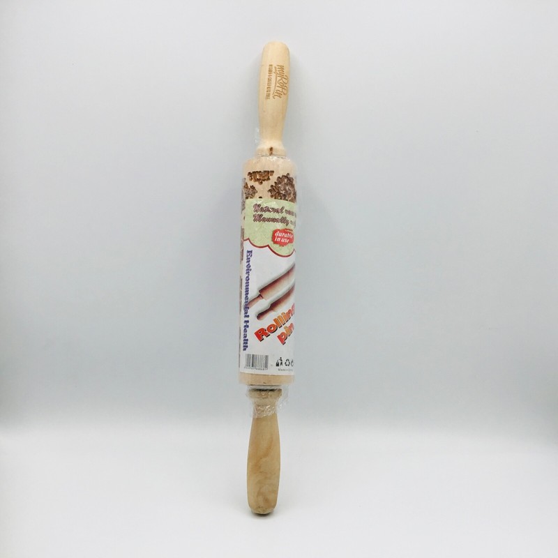 Rolling Pin Floral Damask Texture Emboss Engraved Wooden Natural Baking My RoPin