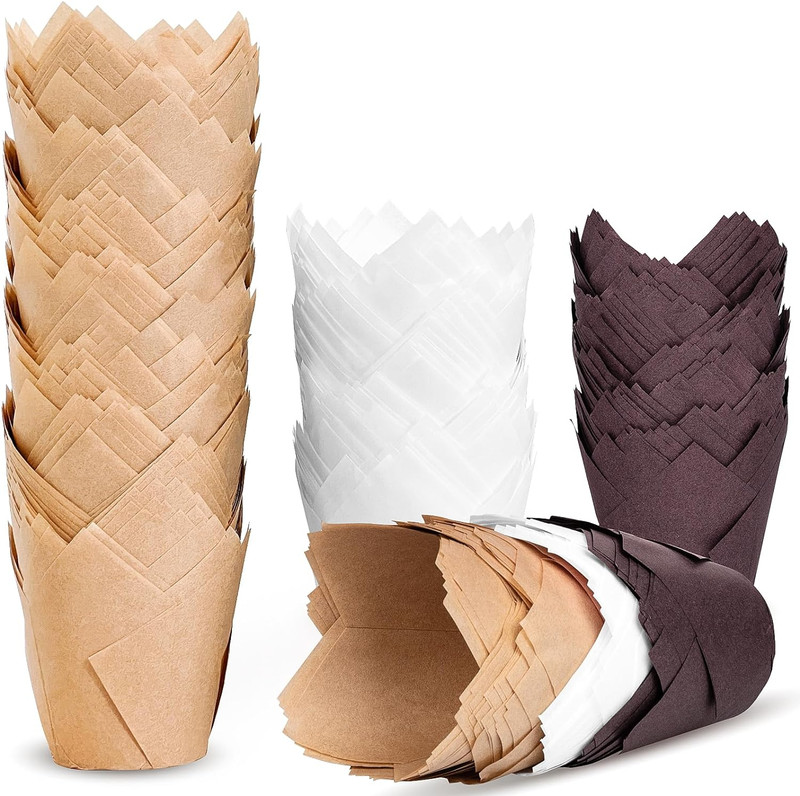 200Pcs Tulip Cupcake Liners, Premium Muffin Liners Holders for Baking Cups, Grea