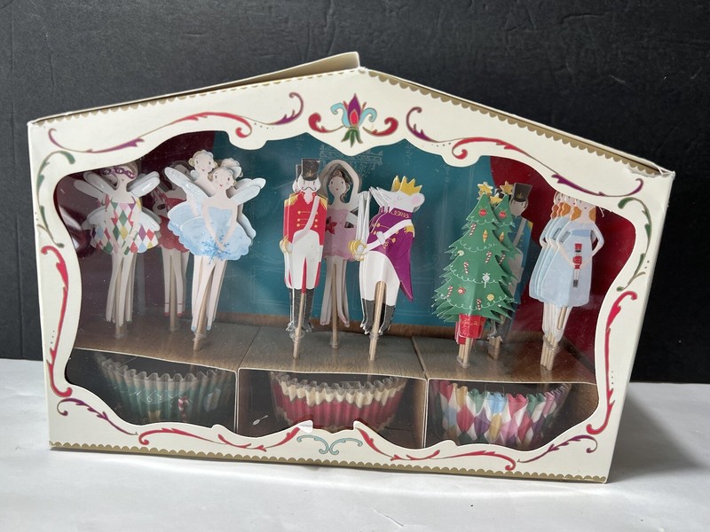 The Nutcracker Cupcake Kit w Stage Topper Party Pick Christmas Bake Cup Liners gallery