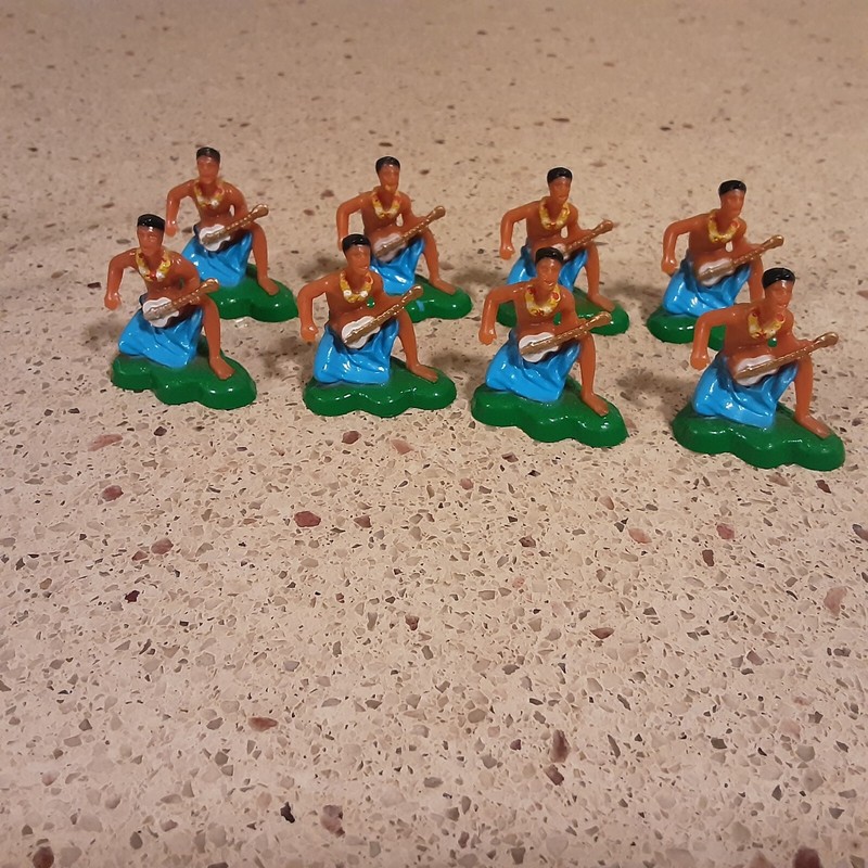 Vintage Hula & Luau Hawaiian Guiter Figural Hawaii Cake Toppers - 15 Pieces gallery