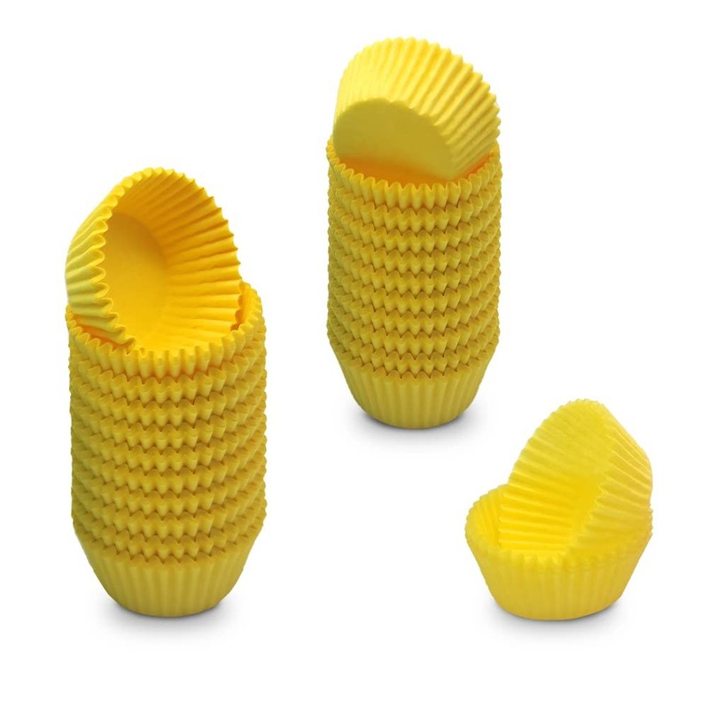 500 Count Yellow Mini Cupcake Liners Natural Greaseproof Paper Baking Cups