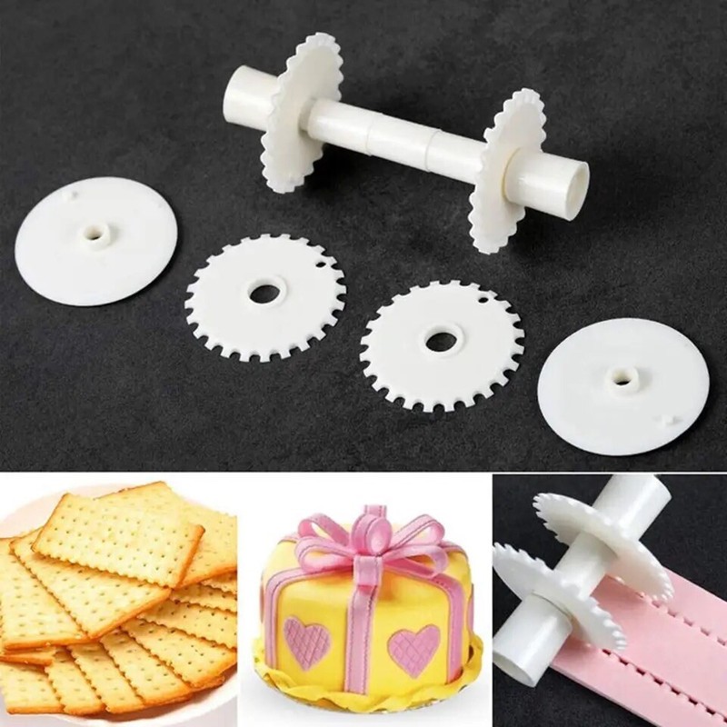 3 Styles Embosser Ribbon Stripes Fondant Sugarcraft Cutters Tool Rolling Pin