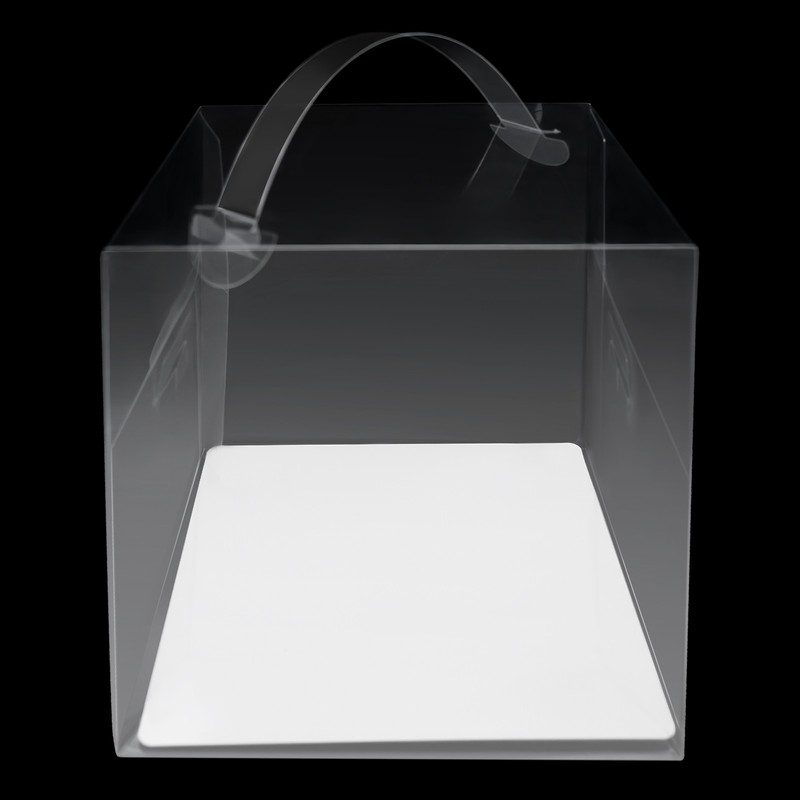 50 Clear Square Cake Boxes, Food-Grade PET, 13 cm × 13 cm × 13 cm gallery
